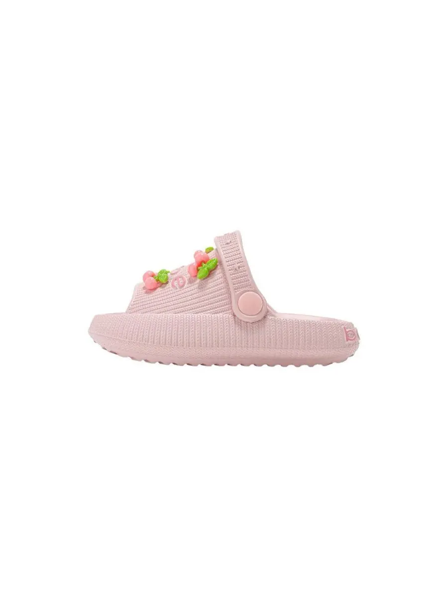 Легкие шлепанцы из ЭВА для маленьких девочек с вишневыми подвесками Bebe — изображение 5 из 7, розовый