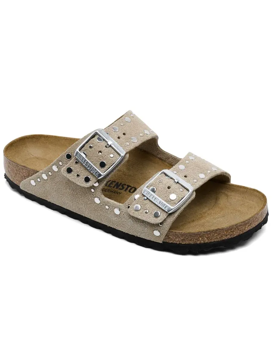 Сандалии из замши с заклепками Arizona Rivets Suede Leather Birkenstock