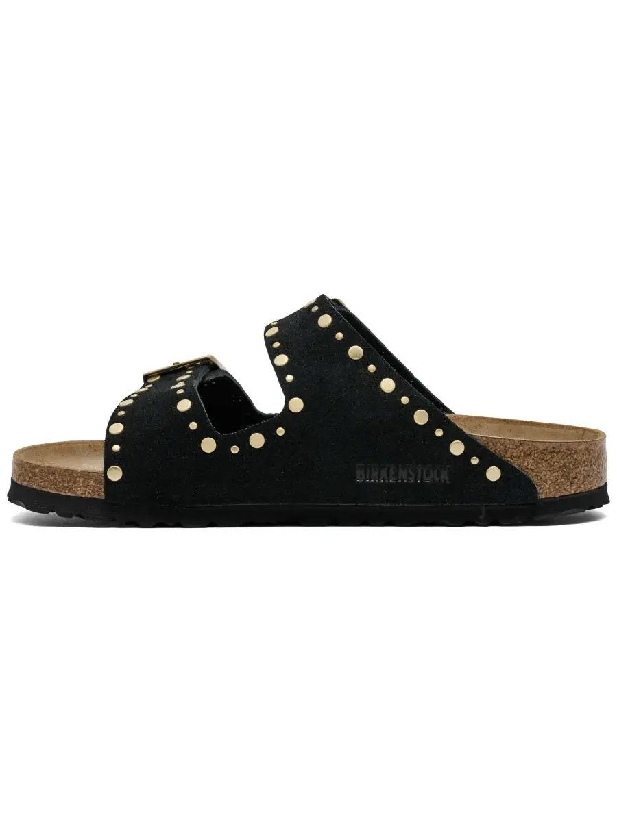 Сандалии-вьетнамки из замши с заклепками Arizona Rivets Birkenstock — изображение 3 из 6, черный