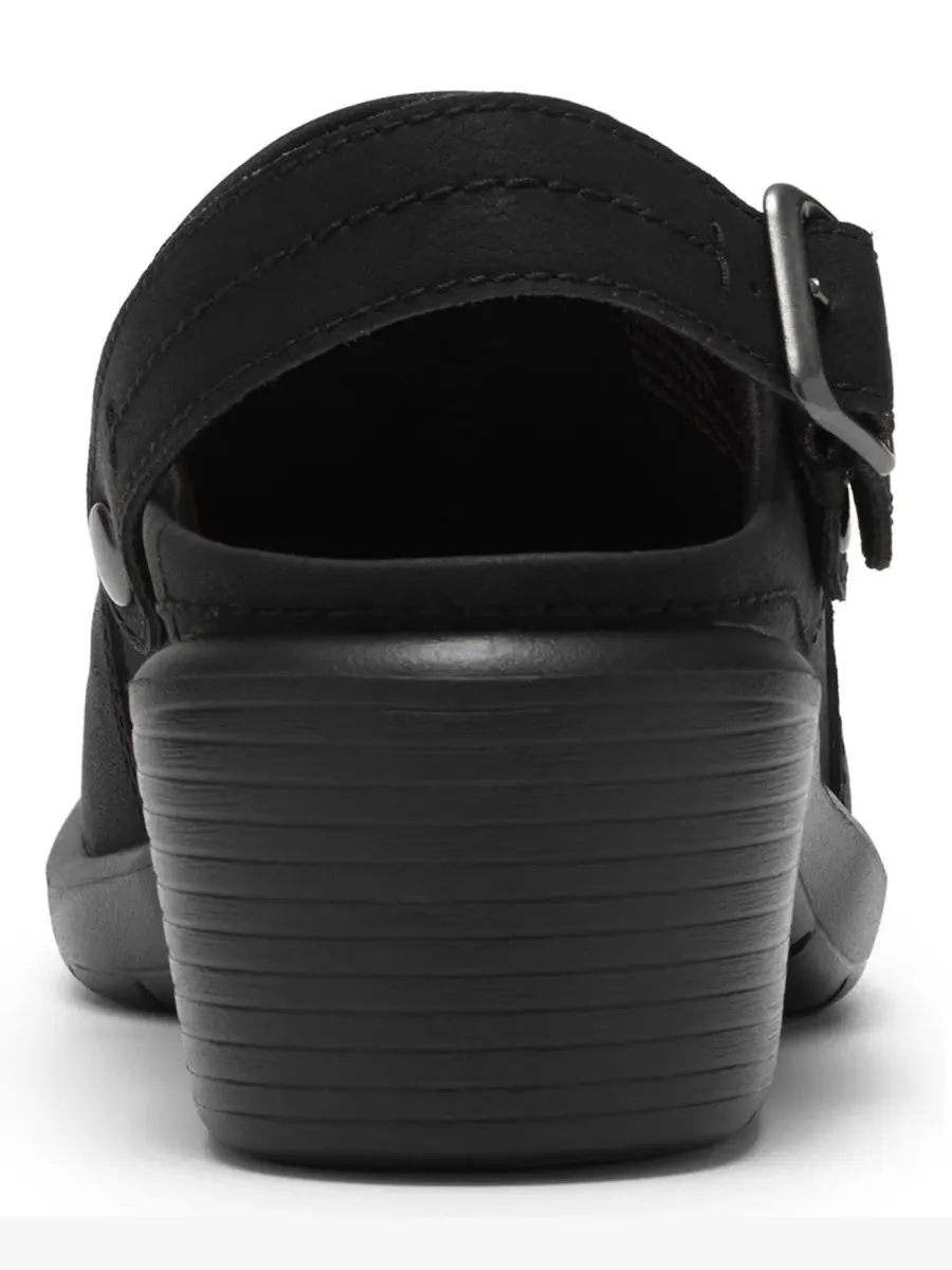 Женские мюли Kynnzie Round Toe из кожи, каблук-блок Clarks — изображение 3 из 6, черный