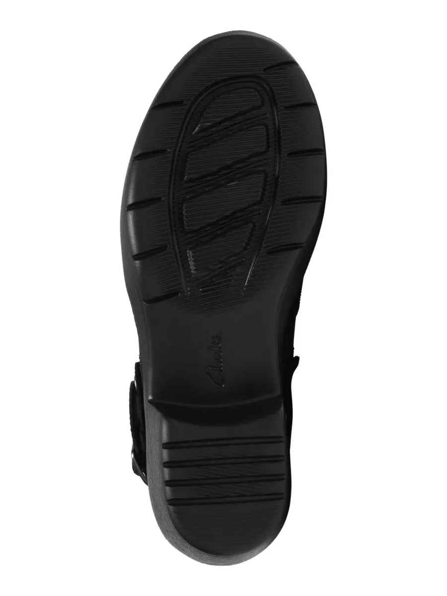 Женские мюли Kynnzie Round Toe из кожи, каблук-блок Clarks — изображение 5 из 6, черный