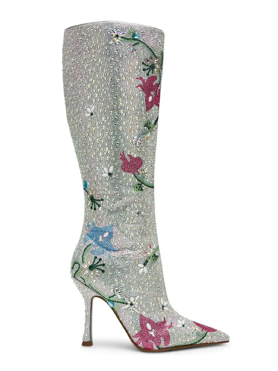 Ботинки на каблуке с кристаллами Rhinestone Floral Betsey Johnson — изображение 2 из 5, стразы