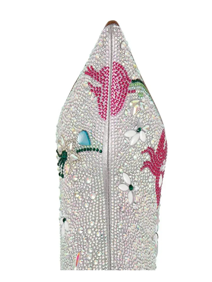 Ботинки на каблуке с кристаллами Rhinestone Floral Betsey Johnson — изображение 4 из 5, стразы