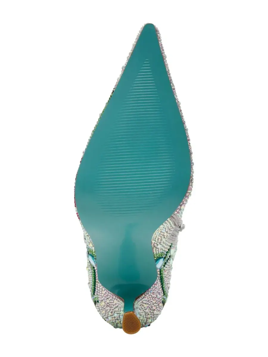 Ботинки на каблуке с кристаллами Rhinestone Floral Betsey Johnson — изображение 5 из 5, стразы