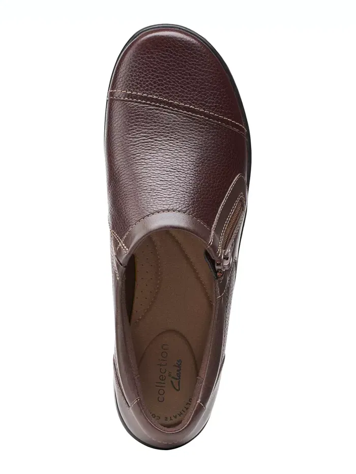 Лоферы женские Clarks Cora Giny на молнии — изображение 4 из 7, коричневый