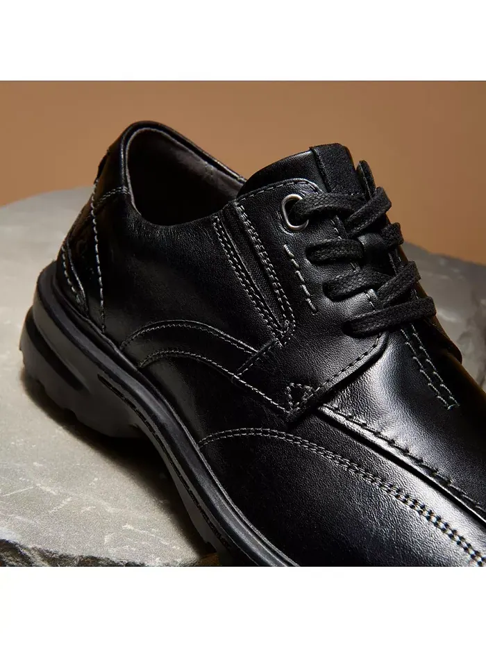 Мужские туфли Clarks Gessler на шнуровке, повседневные, кожаные — изображение 8 из 9, черный
