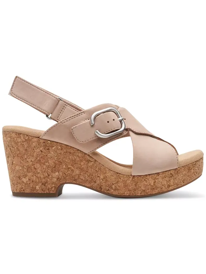 Сандалии женские Clarks Giselle Dove, на клиновидной подошве — изображение 2 из 10, песочный
