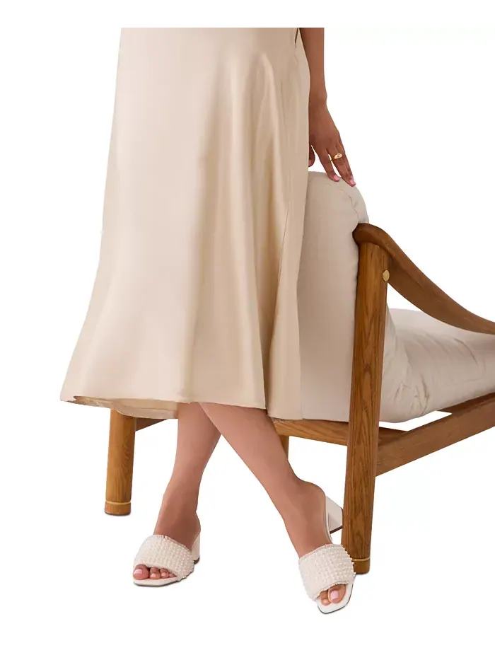 Женские босоножки Dolls-P на платформе с квадратным каблуком Anne Klein — изображение 9 из 11, бежевый/бежевый