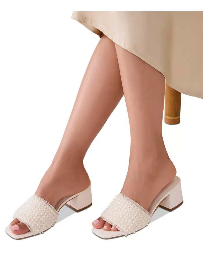Женские босоножки Dolls-P на платформе с квадратным каблуком Anne Klein — изображение 10 из 11, бежевый/бежевый