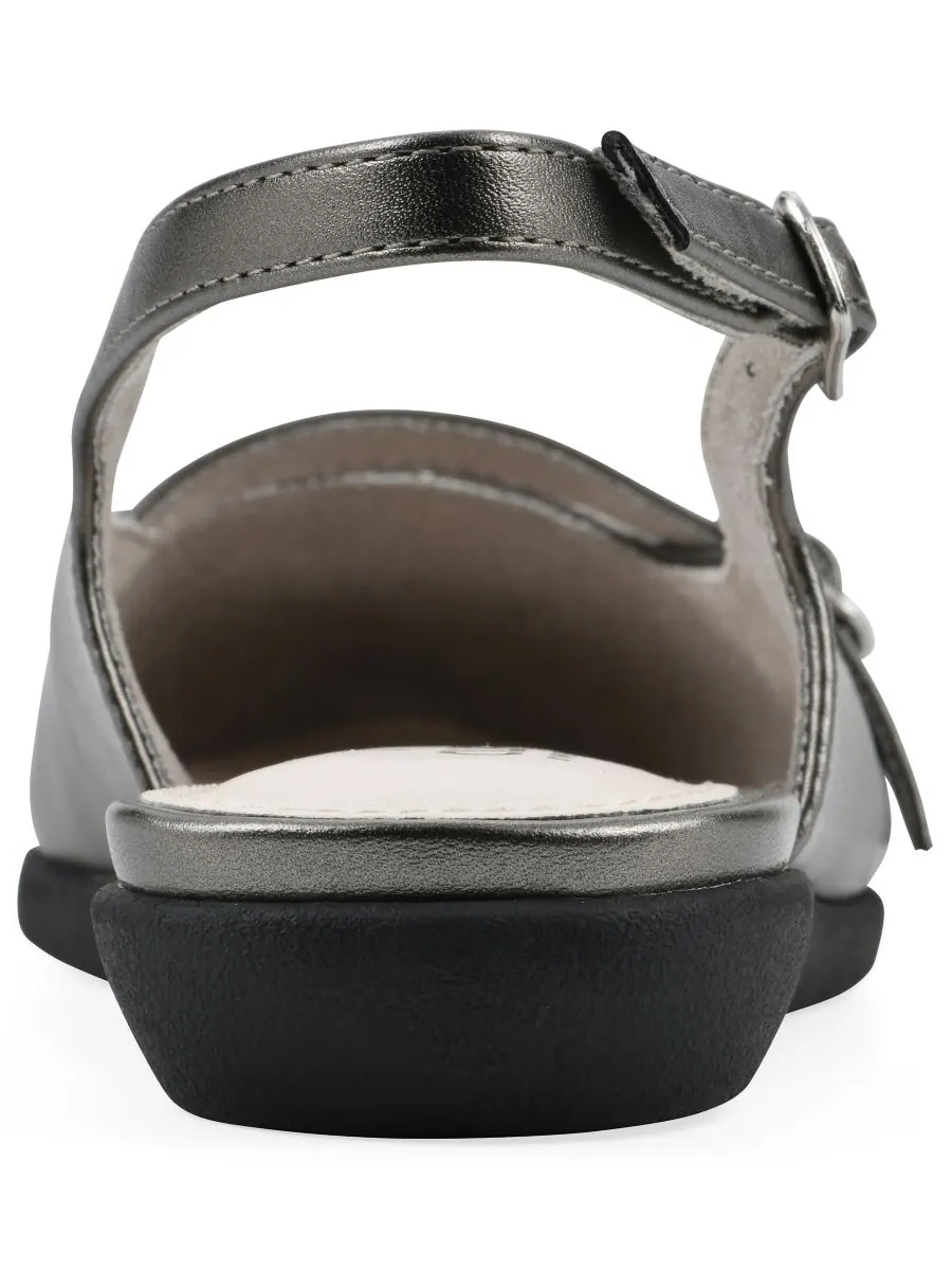 Женские балетки Miloni с открытой пяткой Cliffs by White Mountain, Pewter Metallic Smooth — изображение 3 из 6