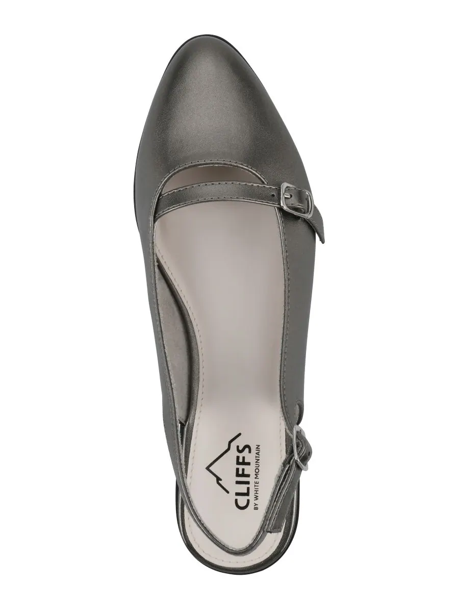 Женские балетки Miloni с открытой пяткой Cliffs by White Mountain, Pewter Metallic Smooth — изображение 4 из 6