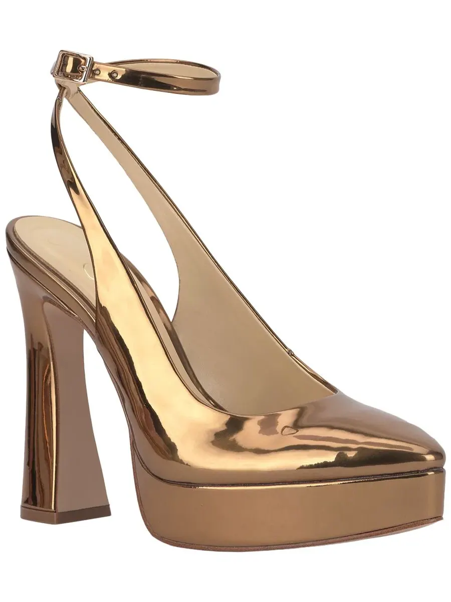 Туфли на платформе Nelica с ремешком на щиколотке Jessica Simpson, Bronze Liquid Metallic