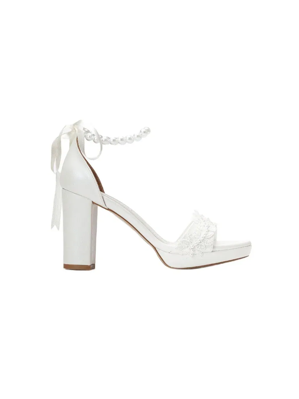 Женские свадебные туфли на каблуке Delphina с жемчугом Forever & Always Shoes — изображение 2 из 5, белый