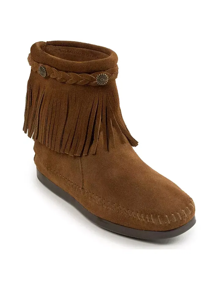 Женские высокие замшевые ботинки на молнии сзади Minnetonka — изображение 1 из 4, коричневый