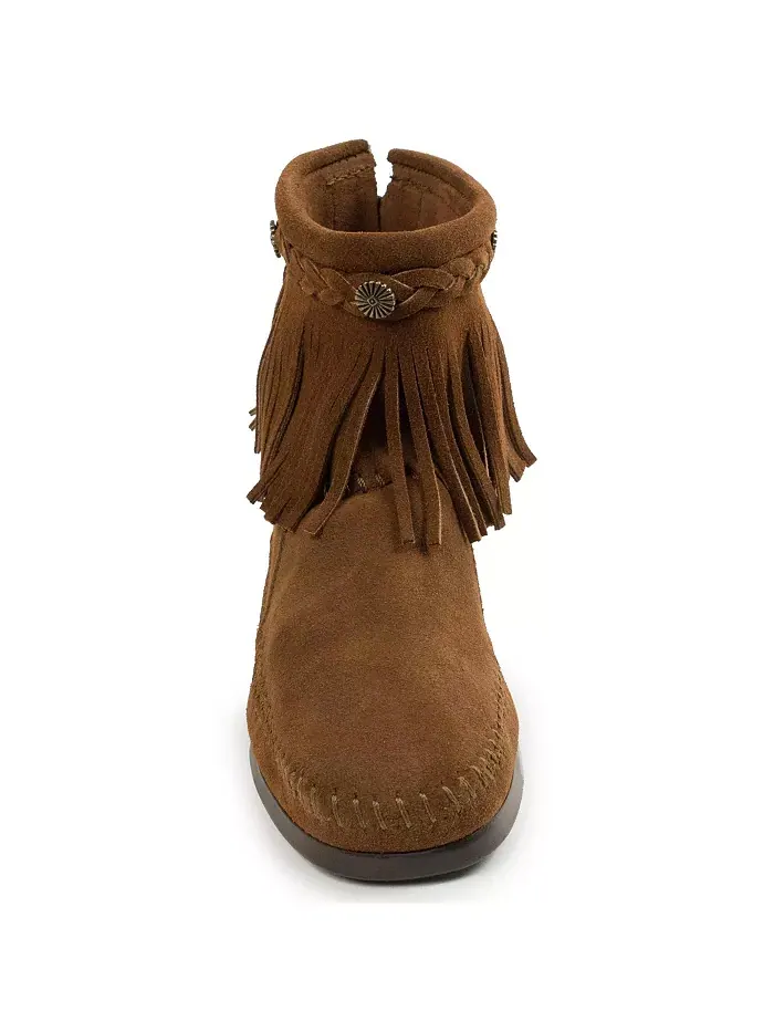 Женские высокие замшевые ботинки на молнии сзади Minnetonka — изображение 3 из 4, коричневый