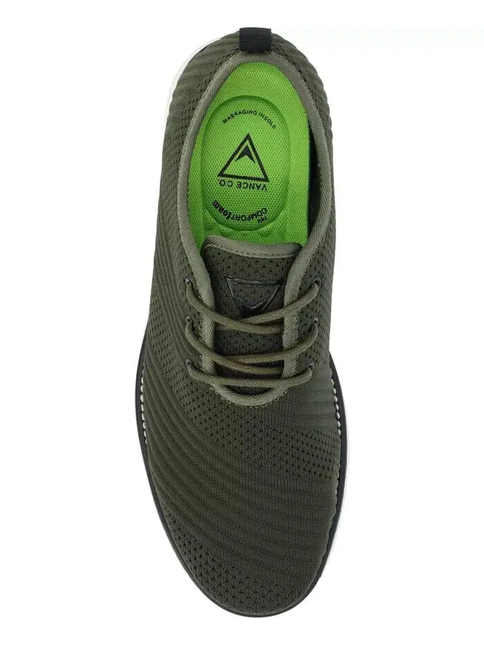 Мужские туфли Novak Tru Comfort Foam Knit со шнуровкой и круглым носком Vance Co. — изображение 4 из 6, оливковый