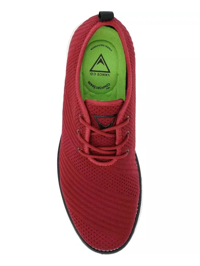 Мужские туфли Novak Tru Comfort Foam Knit со шнуровкой и круглым носком Vance Co. — изображение 4 из 6, красный