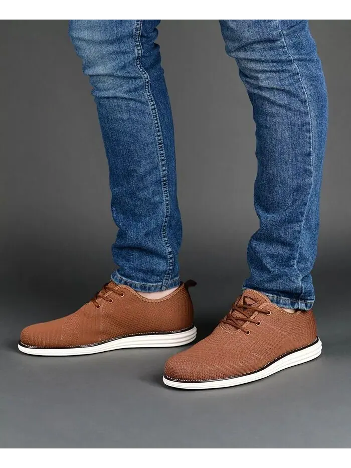 Мужские туфли Novak Tru Comfort Foam Knit со шнуровкой и круглым носком Vance Co. — изображение 6 из 6, красный