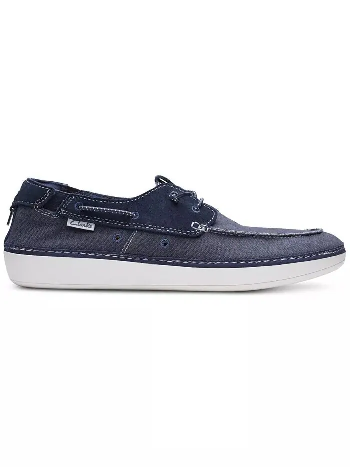 Туфли мужские Clarks Higley Tie Slip-On, парусиновые — изображение 3 из 5, темно-синий