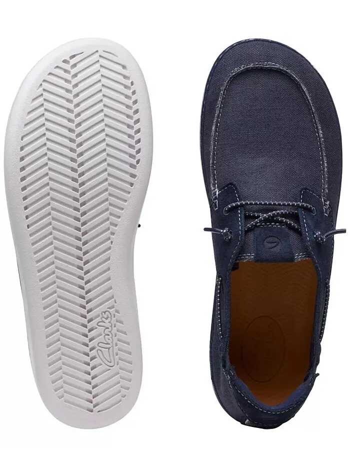 Туфли мужские Clarks Higley Tie Slip-On, парусиновые — изображение 4 из 5, темно-синий