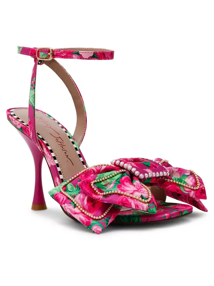 Женские босоножки-стилетты Denly Bow с двумя ремешками Betsey Johnson — изображение 1 из 5, розовый