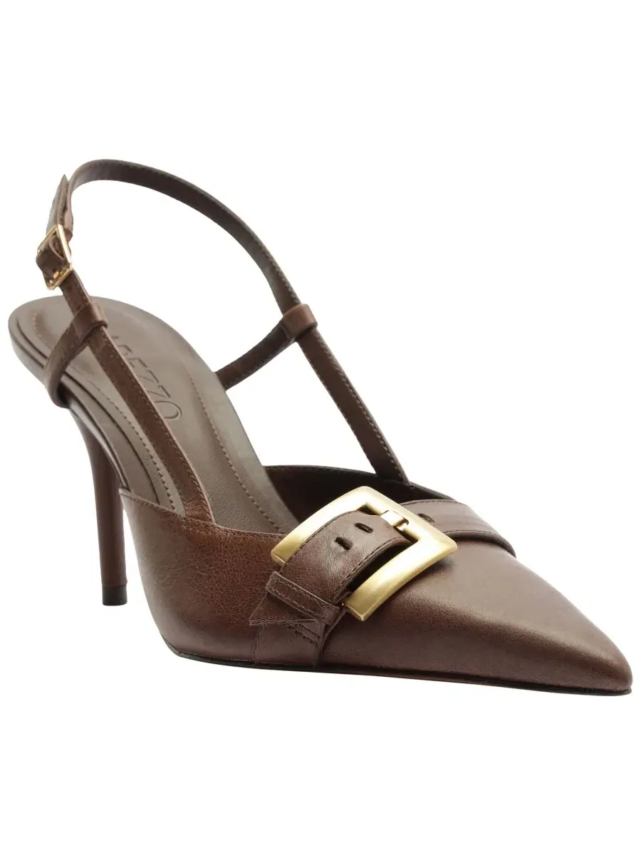 Туфли Kenny High Stiletto с пряжкой Arezzo — изображение 1 из 5, какао