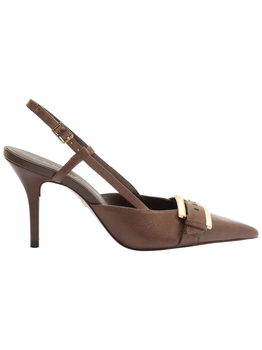 Туфли Kenny High Stiletto с пряжкой Arezzo — изображение 2 из 5, какао