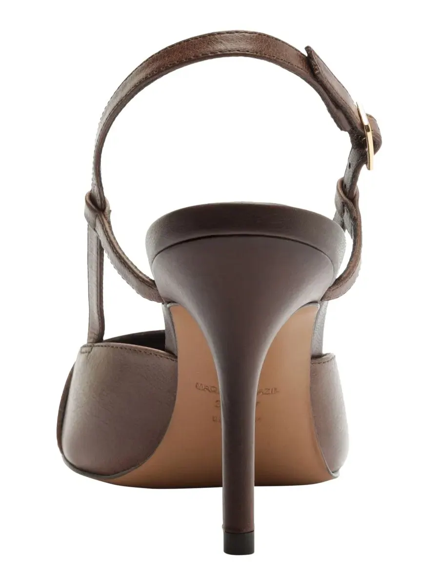 Туфли Kenny High Stiletto с пряжкой Arezzo — изображение 3 из 5, какао