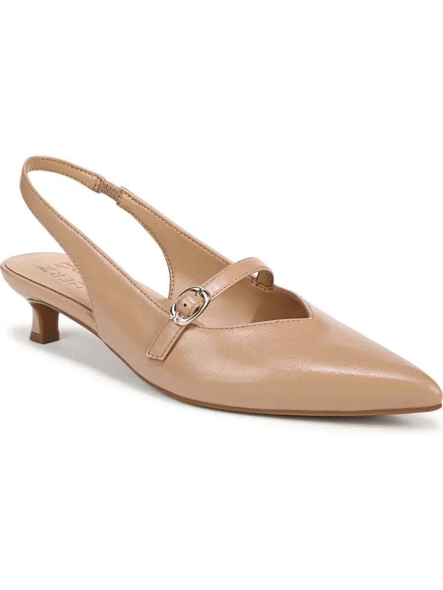 Туфли-лодочки на каблуке-рюмочке Grayson Pointed Toe Kitten Heel Slingback Pumps Naturalizer — изображение 1 из 5, тауп