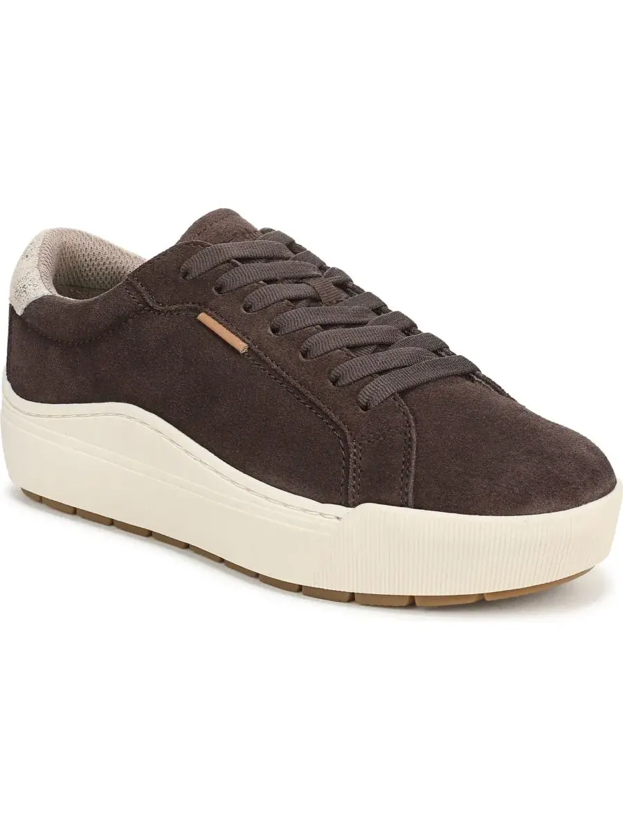 Женские кроссовки на платформе с ретро-дизайном Take Time Dr. Scholl's, Dark Umber Suede — изображение 1 из 5