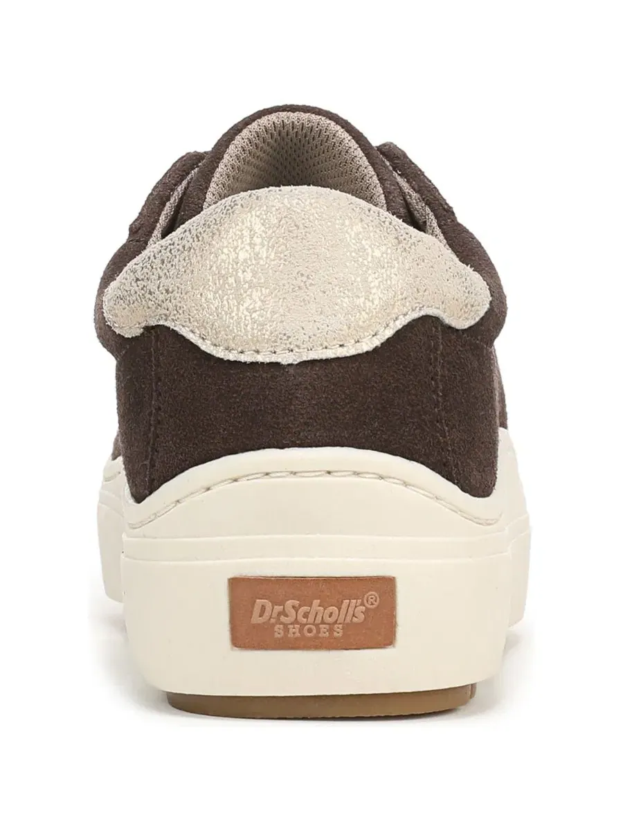 Женские кроссовки на платформе с ретро-дизайном Take Time Dr. Scholl's, Dark Umber Suede — изображение 3 из 5