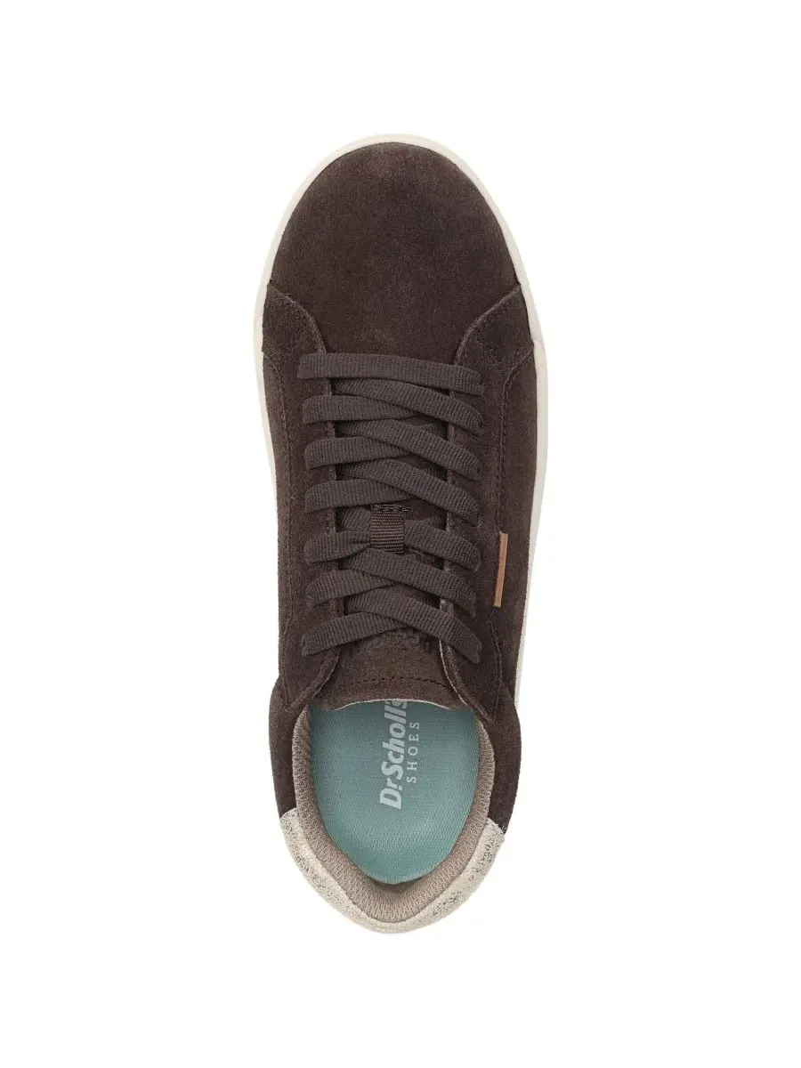 Женские кроссовки на платформе с ретро-дизайном Take Time Dr. Scholl's, Dark Umber Suede — изображение 4 из 5