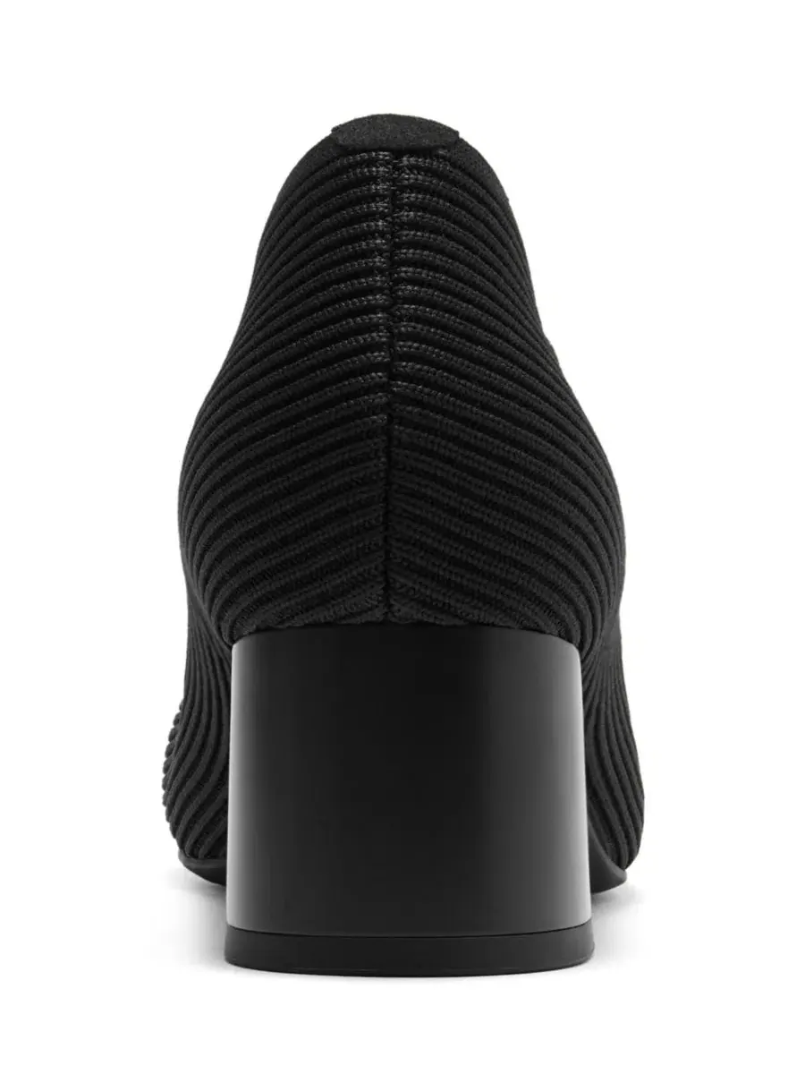 Туфли-лодочки на устойчивом каблуке с квадратным носком Margot Chunky Heels VIVAIA — изображение 3 из 5, черный