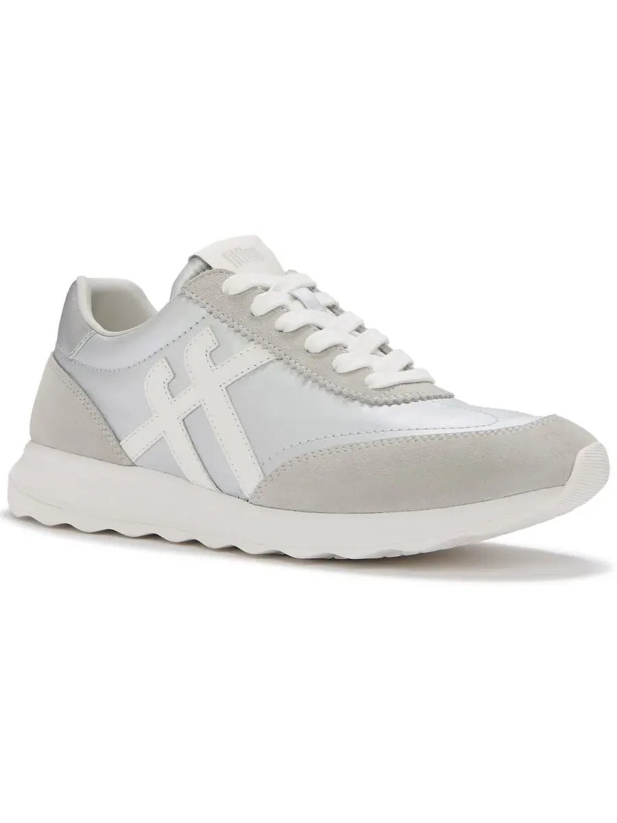 Кроссовки ретро FitFlop Retro-Q FF Lace-Up — изображение 1 из 5, серебристый белый