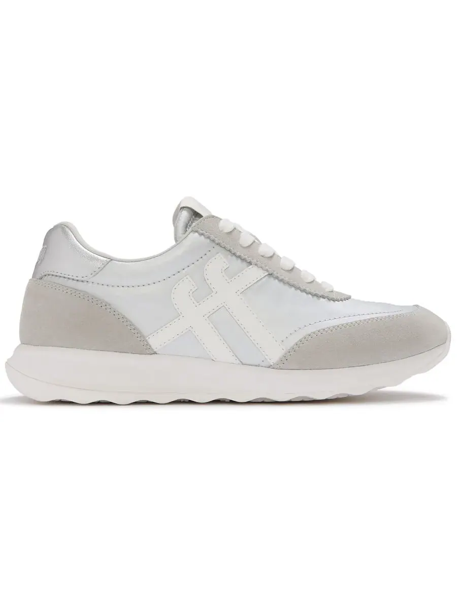 Кроссовки ретро FitFlop Retro-Q FF Lace-Up — изображение 2 из 5, серебристый белый