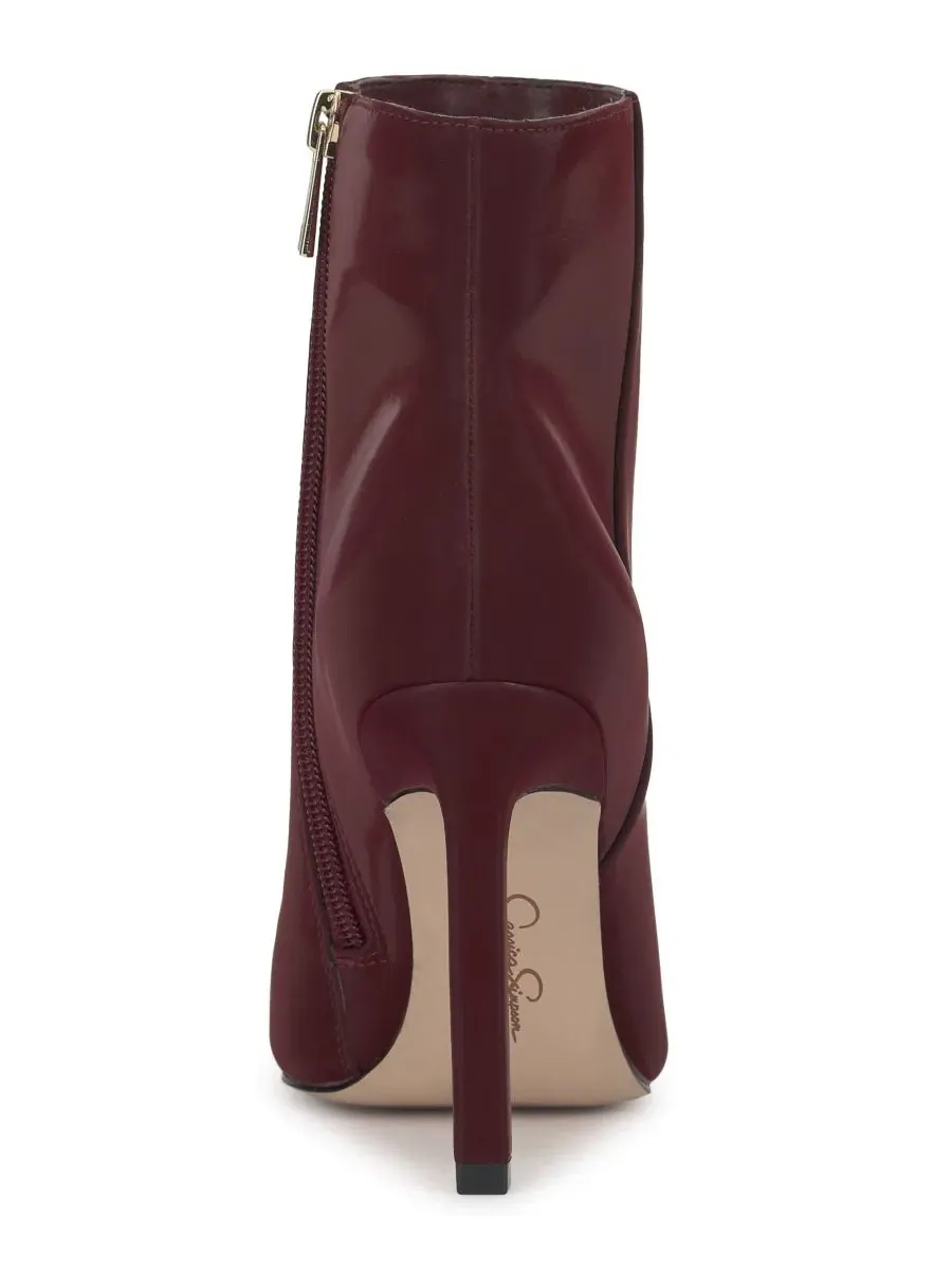 Ботильоны на каблуке-шпильке Debia Jessica Simpson, Dark Cherry Sateen — изображение 3 из 5