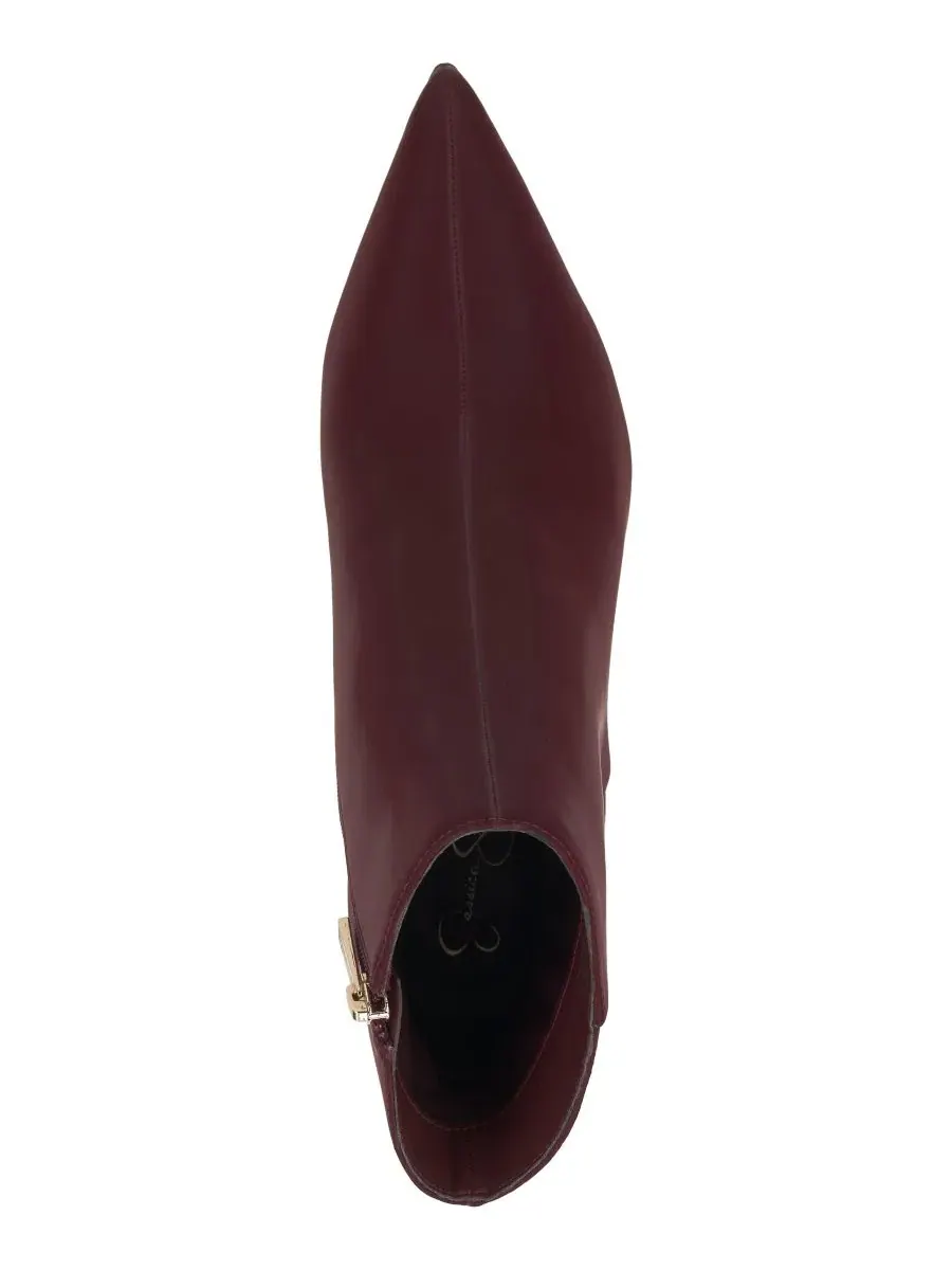Ботильоны на каблуке-шпильке Debia Jessica Simpson, Dark Cherry Sateen — изображение 4 из 5