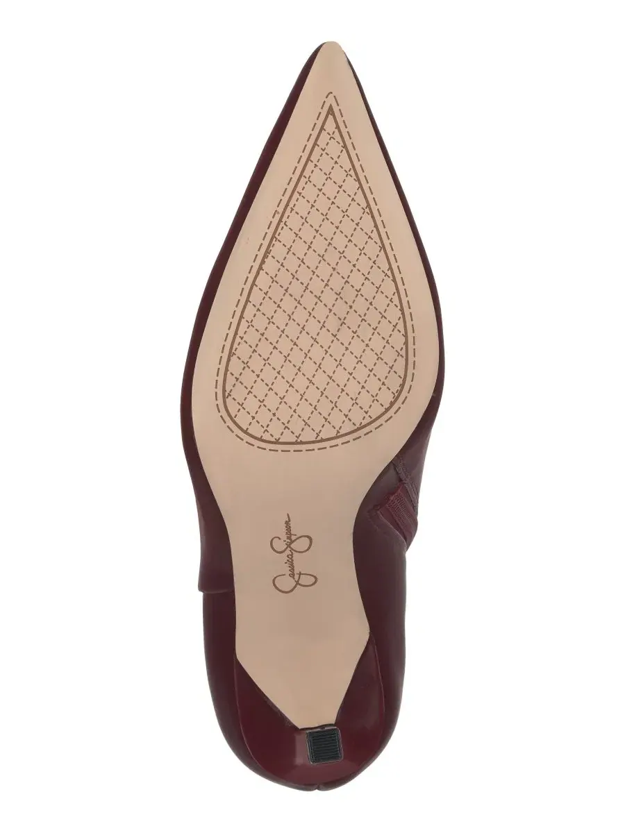 Ботильоны на каблуке-шпильке Debia Jessica Simpson, Dark Cherry Sateen — изображение 5 из 5