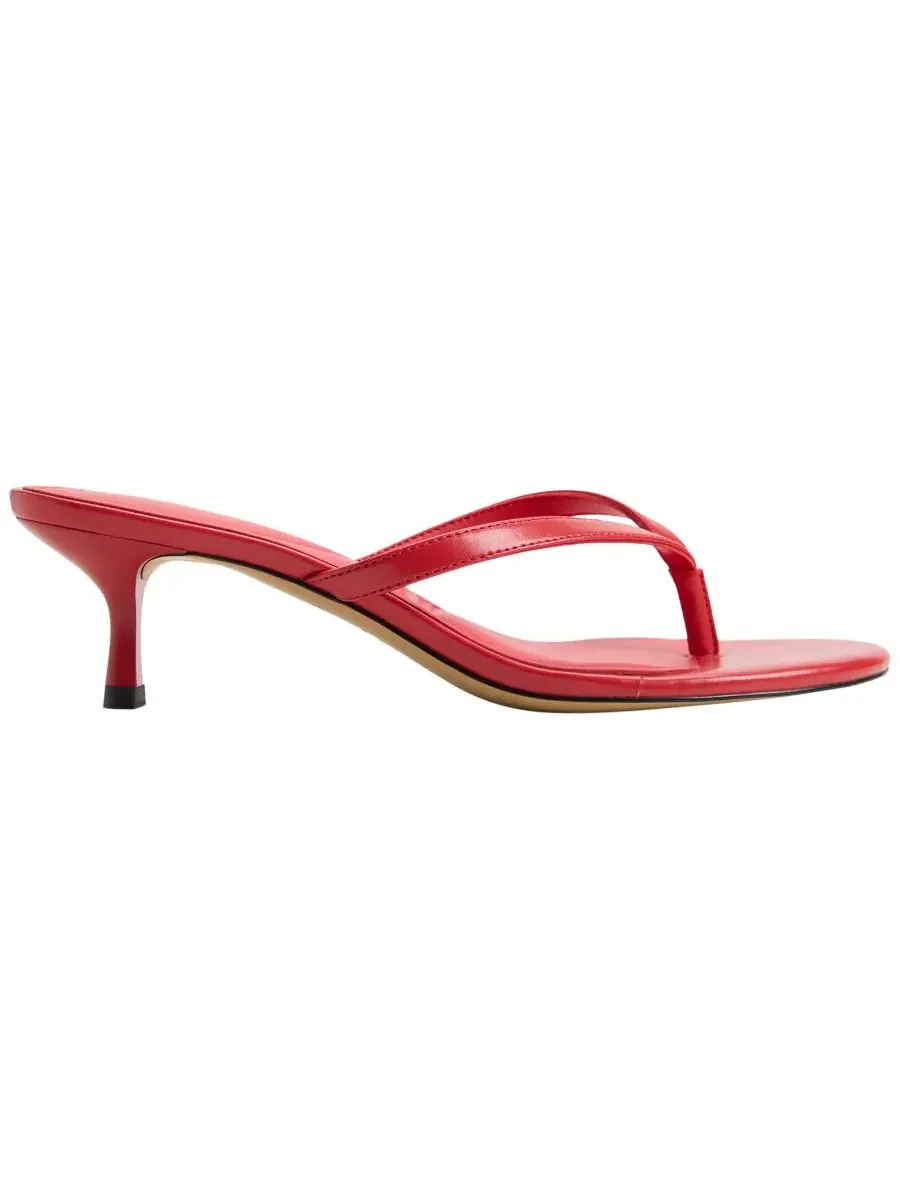 Женские сандалии-вьетнамки на низком каблуке с эффектом подтяжки ALDO, Bordo Smooth — изображение 2 из 5