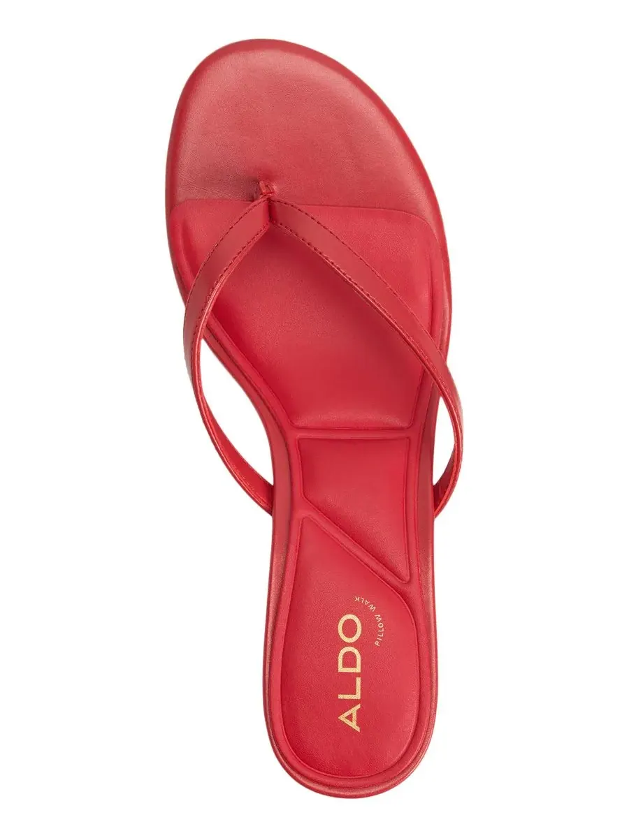Женские сандалии-вьетнамки на низком каблуке с эффектом подтяжки ALDO, Bordo Smooth — изображение 4 из 5