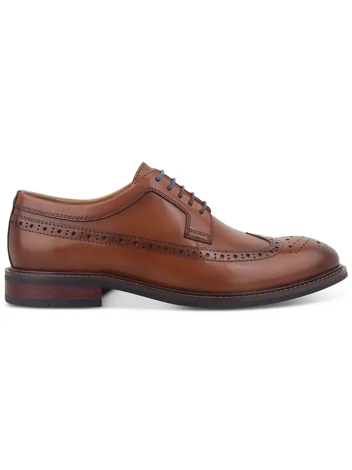 Мужские кожаные классические туфли Asherr Long Wing Brogue Bar III — изображение 2 из 5, бежевый