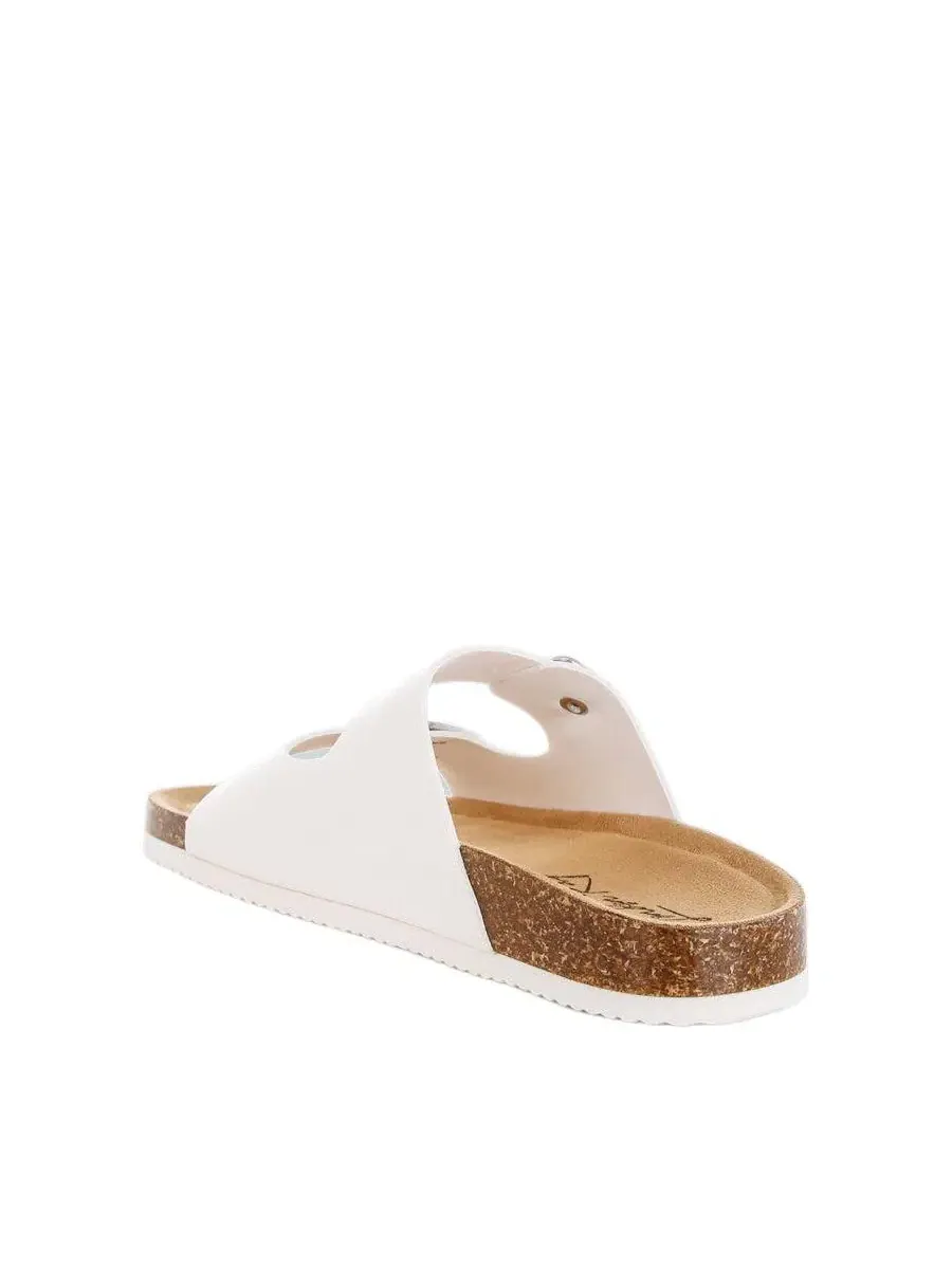Сандалии с двумя широкими ремешками и регулируемой пряжкой Gloriosa The Double Strap Slide London — изображение 4 из 7, белый