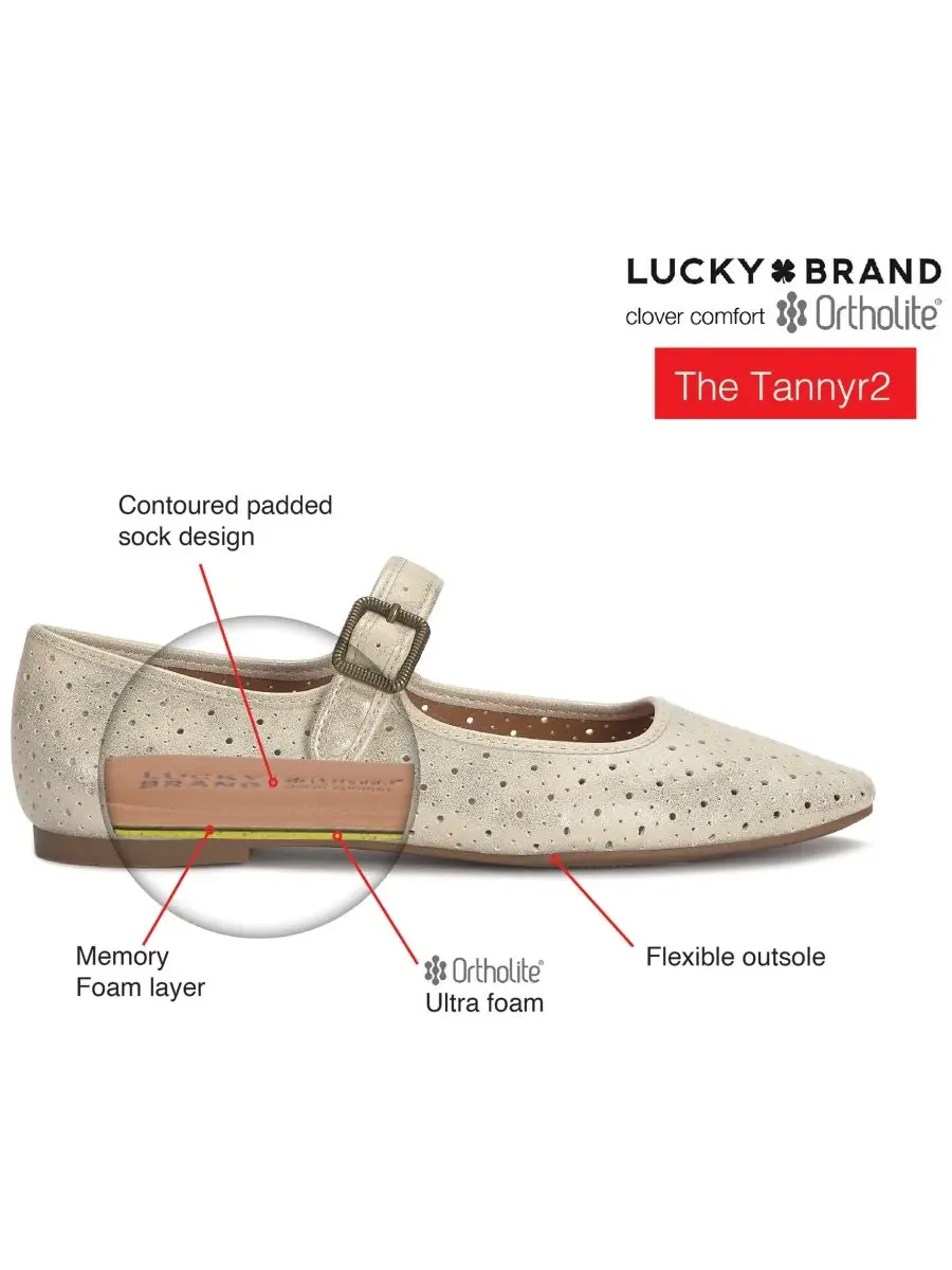 Женские перфорированные балетки Tannyr Mary Jane Lucky Brand — изображение 6 из 6, черный