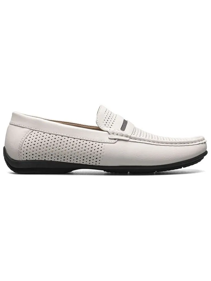 Мужские лоферы-слипоны Corby Moccasin Toe Saddle Stacy Adams — изображение 2 из 8, белый