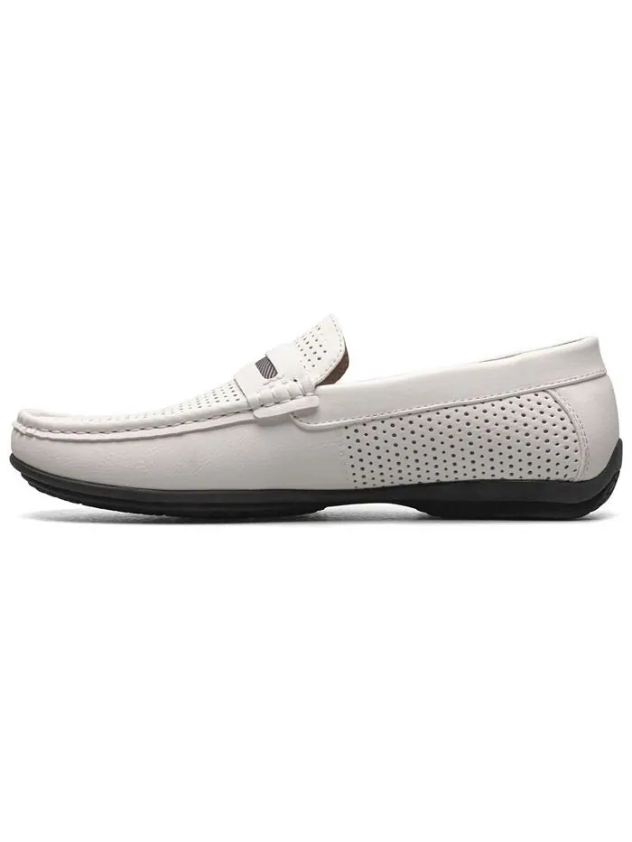 Мужские лоферы-слипоны Corby Moccasin Toe Saddle Stacy Adams — изображение 5 из 8, белый