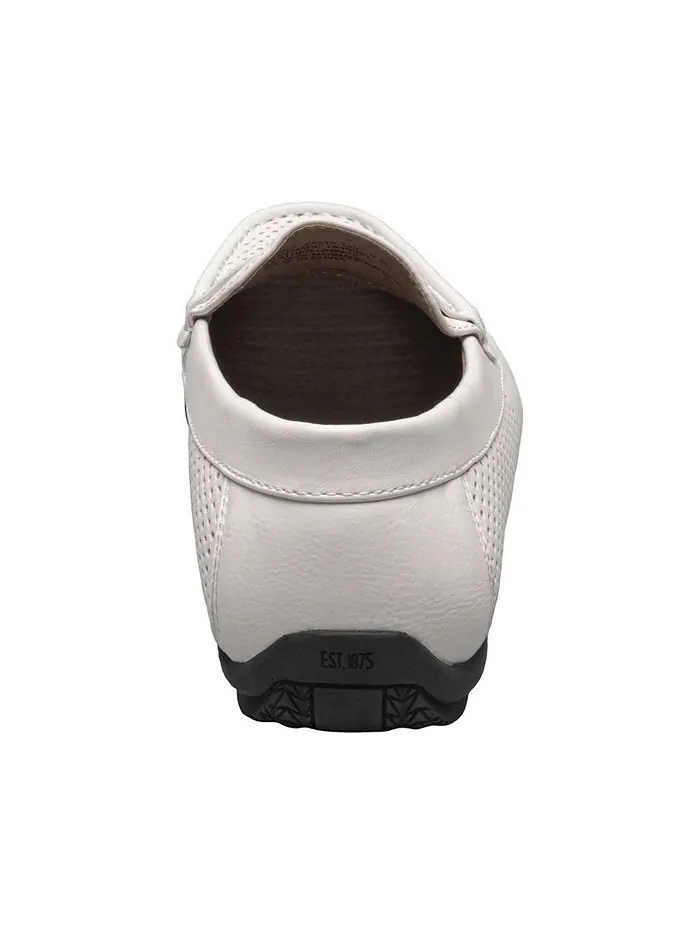 Мужские лоферы-слипоны Corby Moccasin Toe Saddle Stacy Adams — изображение 7 из 8, белый