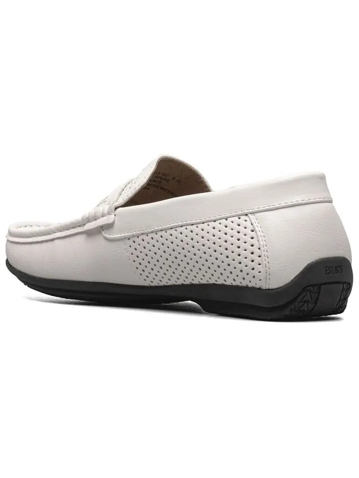Мужские лоферы-слипоны Corby Moccasin Toe Saddle Stacy Adams — изображение 8 из 8, белый