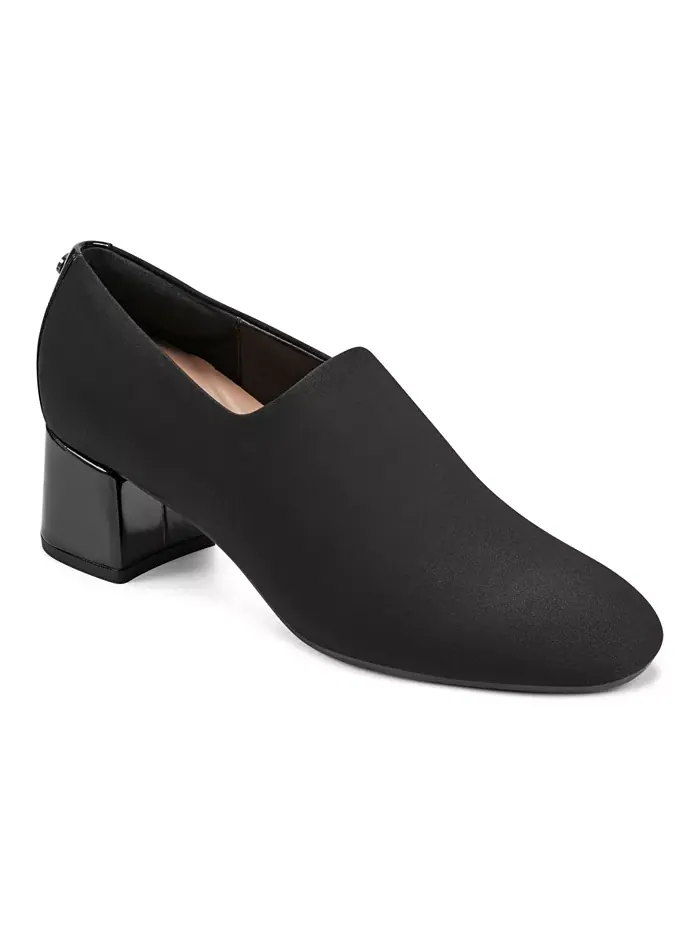 Женские туфли-лодочки Denisa eFlex Knit Block Heel на устойчивом каблуке Easy Spirit — изображение 1 из 5, черный