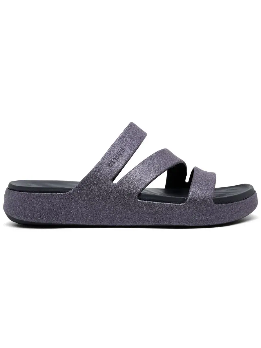 Сандалии-слайды с блестками Getaway Glimmer Crocs — изображение 2 из 6, глубокий темно-синий