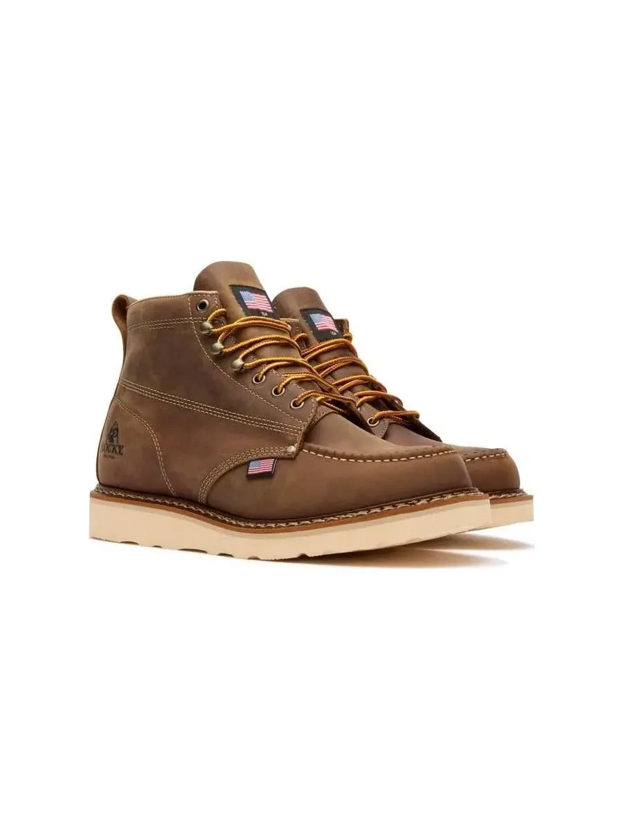 Ботинки рабочие кожаные Heritage 32 Work Leather ROCKY — изображение 4 из 7, коричневый